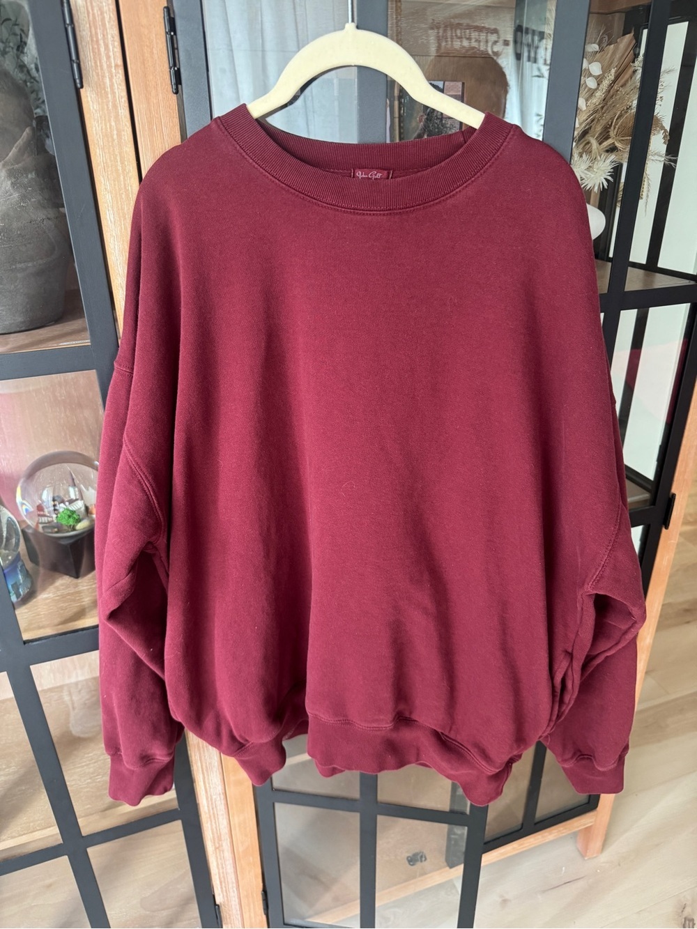 Brandy Melville John Galt Burgundy Crew Neck Sweatshirt pullover fleece maroon